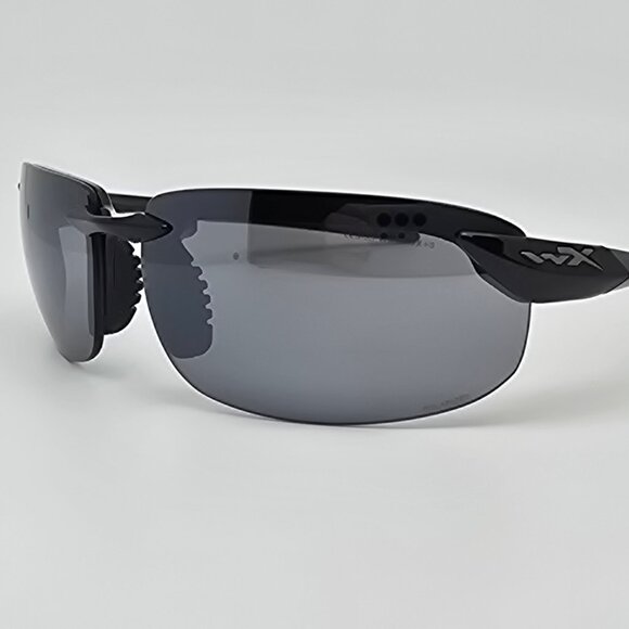 Wiley X Tobi Black Frame Polarized Grey Silver Flash Mirror Lens Sunglasses 62mm main image 15